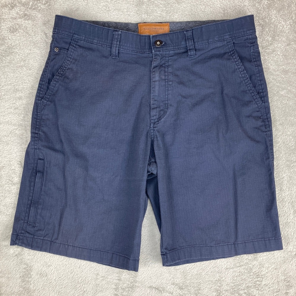 ClearWater Outfitters Mens‎ Shorts 36W Blue Casual Flat Front Chino Comfort